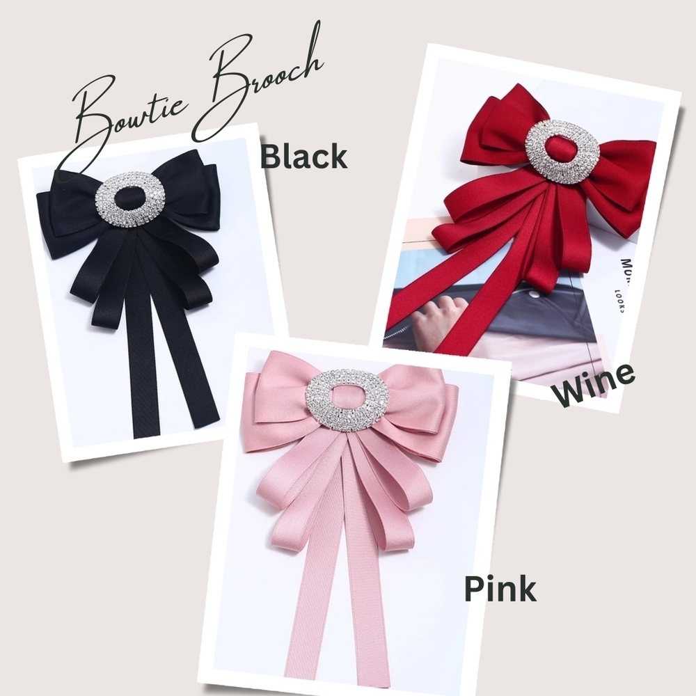Elegant Bowtie Brooch Set - 3pcs Set - Picture 2 of 12